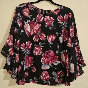 Black Label by Evan Piccone Floral Blouse